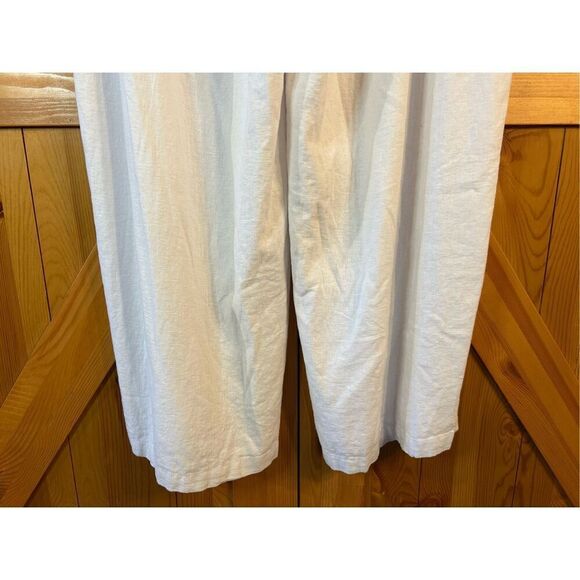 Liz Claiborne Wide Leg White Pants Woman's Size 18 Linen Blend High Rise Lined N - Picture 6 of 10